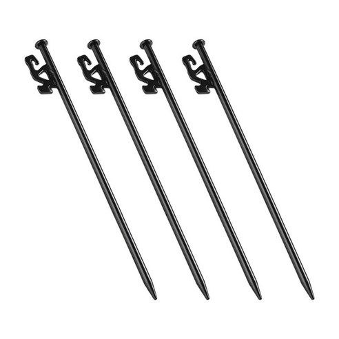 4pcs 스틸 텐트 못 캐노피 텐트 페그 스테이크 야외 캠핑 그라운드 못, 강철, 검은 색
