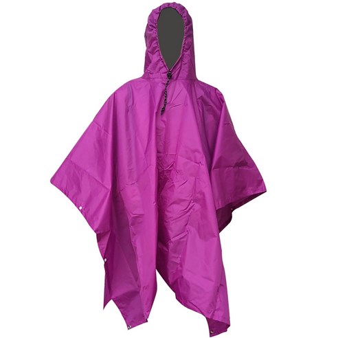 [LF] 휴대용 다목적 3 in 1 비옷 하이킹 레인커버 차양, purple
