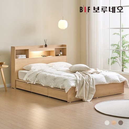 좁은 방, 수납 고민 끝! 보루네오 코코 LED 침대 프레임 솔직 후기 led3서랍수납침대d