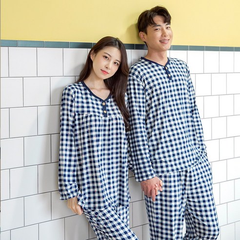 투위 가을겨울 피치기모 커플 잠옷 신혼부부 수면파자마SET
