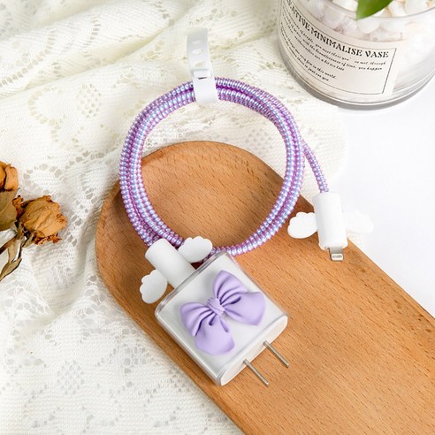 홈바내쓰 충전 케이블 단선 방지 보호캡 – Pooh 토끼 디자인 1개 케이블바이트