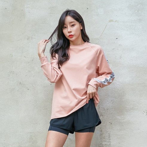 에이치머스 남녀공용 베텔기우스 오버핏 래쉬가드 상의, 핑크