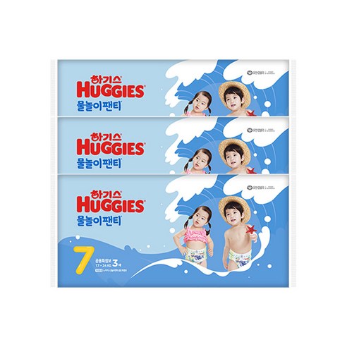 하기스 물놀이 팬티 기저귀 남여공용, 점보형(2XL), 9개 점보형(2XL) × 9개, 단계 × 총 수량 섬네일