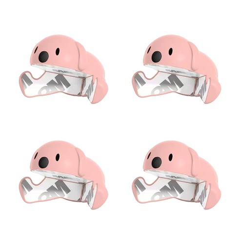 곰돌이 강아지 캐릭터 베어 귀여운 책상 테이블 모서리 코너 보호 보호대 안전 가드 부딪힘방지 가구모서리 캡, 핑크, 4개