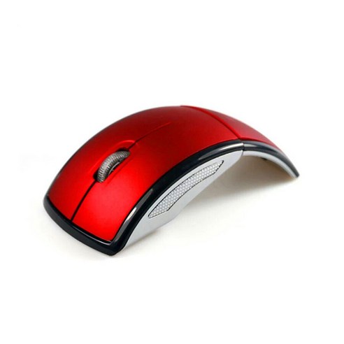 YJQ 새로운 2.4G 무선 마우스 접이식 컴퓨터 마우스 미니 여행 노트북 음소거 마우스 USB 수신기 노트북 PC 용, 빨간, 하나