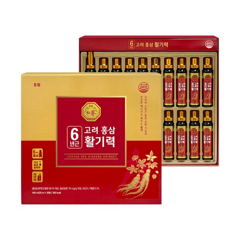 휴럼 6년근 고려홍삼활기력, 20개, 20ml