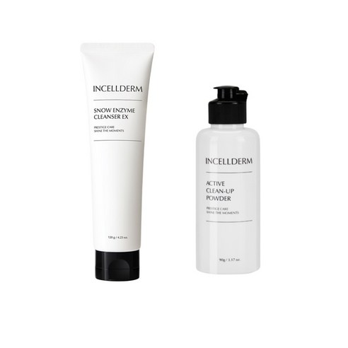[당일발송 정품인증 최신생산제품] 인셀덤 2종 파우더 클렌저 INCELLDERM 원빈 화장품 약산성 세안제 SET 가루스크럽 -내일도착-, 1개