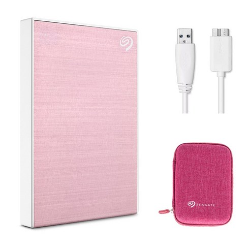씨게이트 ONE TOUCH HDD 외장하드 + 파우치, 로즈골드, 2TB