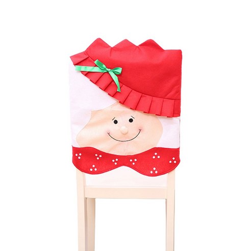 HUBO 크리스마스 의자 뒤덮개 산타 장식품 커버, 늙은 여자