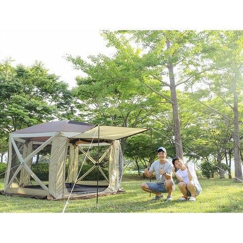 오토캠핑을 위한 원터치방식의 헥사곤 육각쉘터