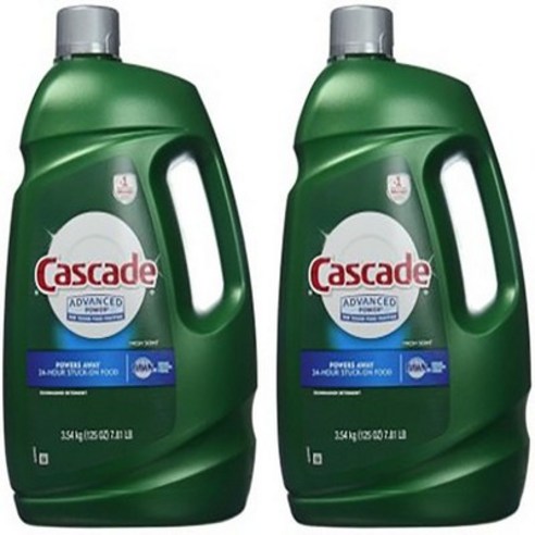캐스케이드 Cascade 어드밴스 식기세척기용 액체 세제 125oz(3.54kg) 2개