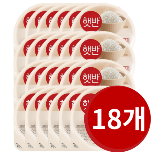 햇반 백미 큰햇반 사각, 3000mg, 18세트