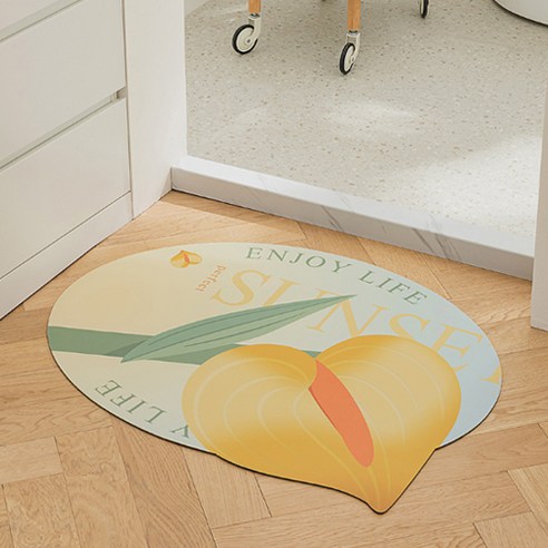 비기팬시 파스텔플라워 빨아쓰는 규조토 발매트 40*60cm, SUNSET, 1개