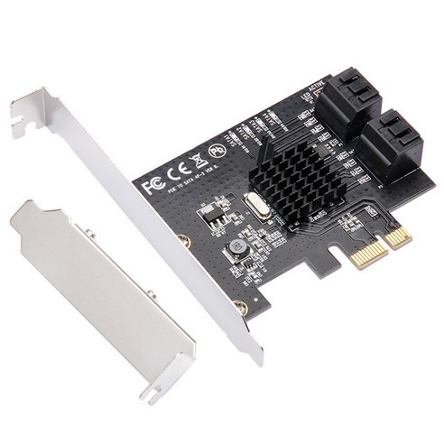 SATA 확장 카드 PCI-E to sata 3.0 PCIe 라이저 카드 4xsata3.0 인터페이스 허브 어댑터 모든 PCI-E 슬롯에 대한 5Gbps, 보여진 바와 같이, 하나