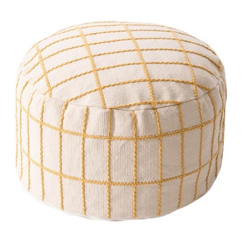 Unstuffed Pouf Cover 방수 보헤미안 코튼 린넨 콩 가방 큐브 발 의자 오스만 Pouffe 커버 파티오 침실 거실 결혼 선물, 폴리에스터면, 베이지
