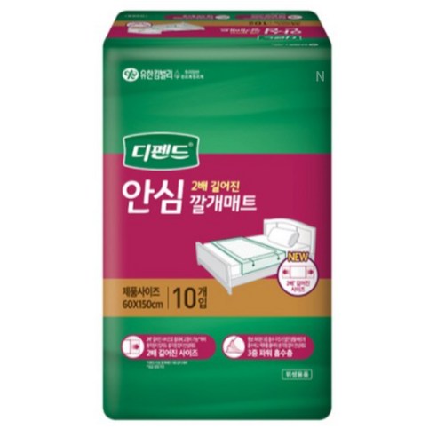 디펜드 남녀공용 안심 2배 길어진 깔개매트 60 x 150 cm, FREE(onesize), 10개입, 5개