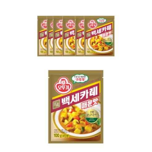 오뚜기 백세카레 매운맛, 100g, 7개