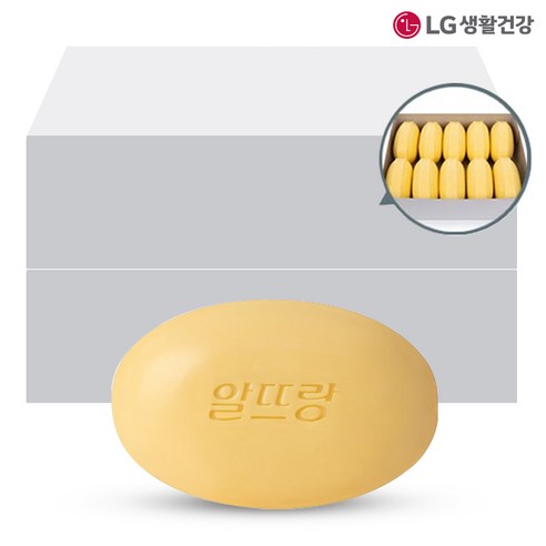   LG생활건강 알뜨랑비누 130g 그린 화이트 목욕비누, 20개