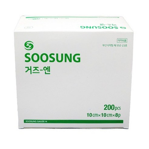수성 8겹 거즈 엔 10 x 10 cm, 200개입, 1개
