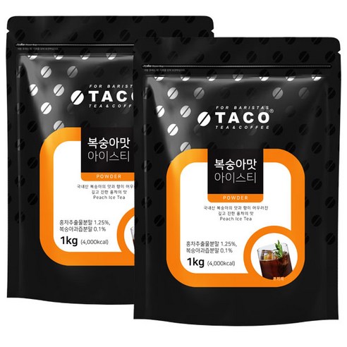 타코 복숭아 아이스티 1kg 2개 세트, 1개입