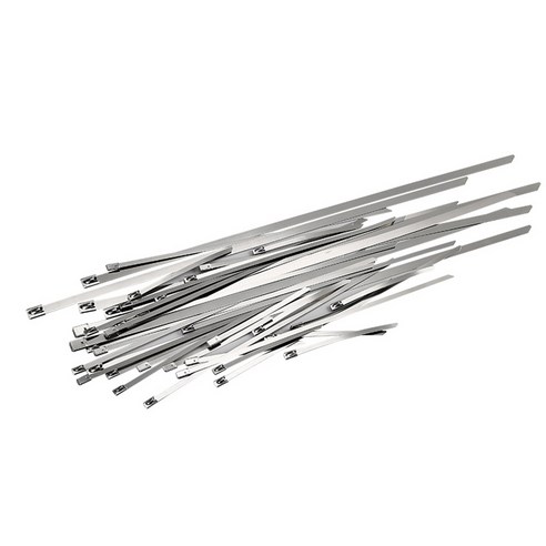 Retemporel 100 Pcs 다목적 잠금 케이블 금속 지퍼 타이 스테인레스 스틸 자체 300Mm, 1개