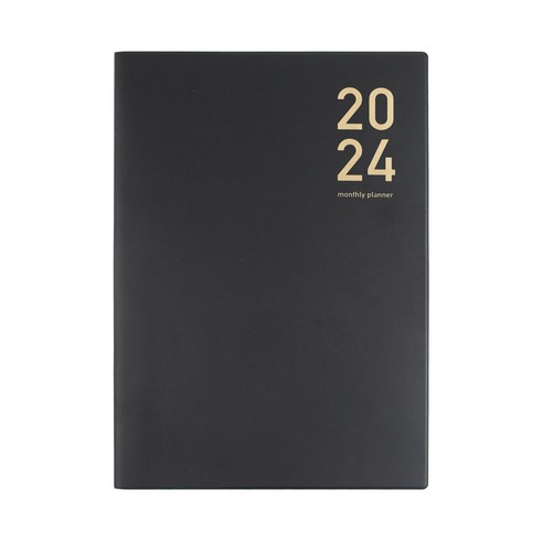 [페니체] 2024 먼슬리 플래너 A4 다이어리 13개월 스케줄러 비건레더 가죽 회사 업무용 10컬러, 블랙