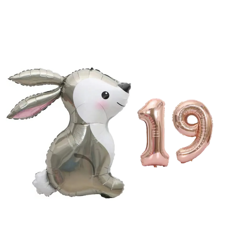 파파 파티 곰돌이 토끼 풍선 생일 파티 숫자 풍선 세트, 토끼 19, 1세트