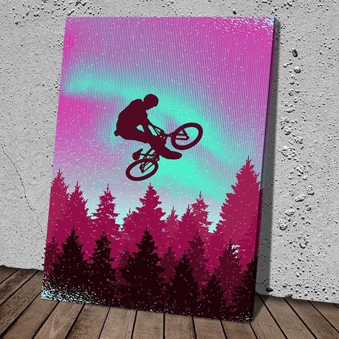 (프레임 없음) 자전거 최소한의 풍경 인쇄 벽 예술 추상 캔버스 회화 홈 장식