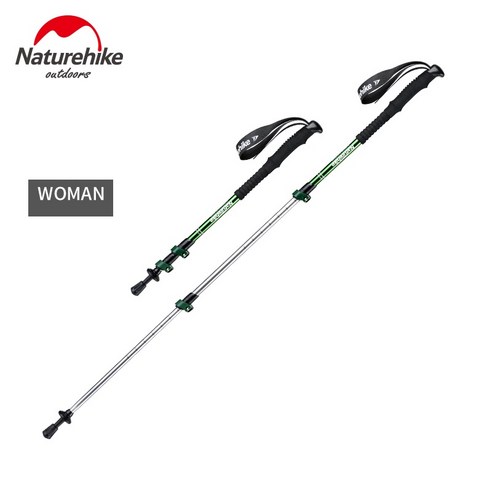 망원경 조각 Naturehike 알루미늄 하이킹 트레킹 폴 캠핑 노르딕 워킹 스틱 배스톤 카본 EVA 네이처하이크, 120cm green