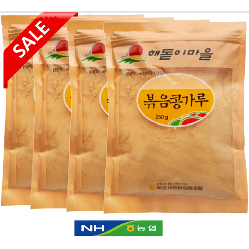 강원도농협 볶음콩가루 (국내산 1등급콩만 사용) 신선도보장상품, 250g, 4개