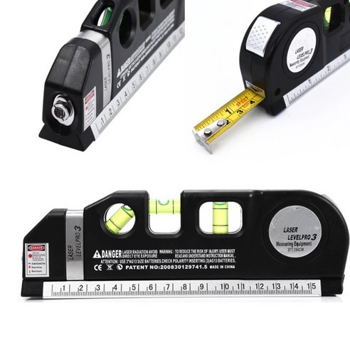 디지털각도계 전자경사계 수평대 측정도구 레이저레벨 줄자 수평계 다기능 MULTI 레이저레벨 PRO3, 1개
