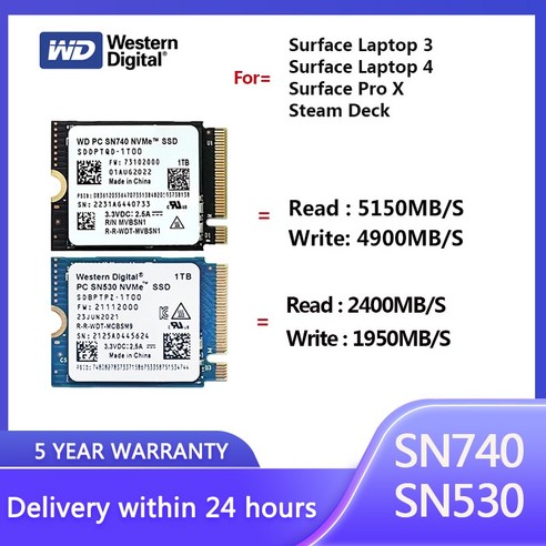 2230 SSD 스팀덱 ROG ALLY 호환 웨스턴 디지털 마이크로소프트 서피스 프로 X 노트북 WD SN740 SN530 1TB 512GB NVMe PCIe Gen4 x4, 없음, 5.SN530 1T Best Top5 2230 SSD 스팀덱 ROG ALLY 호환 웨스턴 디지털 마이크로소프트 서피스 프로 X 노트북 WD SN740 SN530 1TB 512GB NVMe PCIe Gen4 x4, 없음, 5.SN530 1T Best Top5