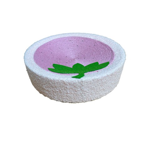 뉴프렐류드 고양이 원형 컬러 스크래쳐 40X10cm, 1개, 딸기
