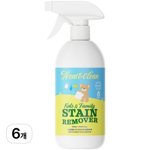 니트앤클린 키즈 앤 온가족 얼룩제거제, 6개, 500ml