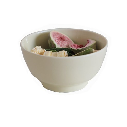 도자기 그릇 아침 요거트 시리얼 작은 그릇, 크림 노란 나사 모양 그릇 4.5인치