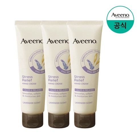 아비노 스트레스릴리프 핸드크림 라벤더향, 50g, 3개