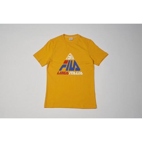 FILA 공용 레귤러핏 삼각 로고 반팔 티셔츠 FS2RSB2107X_YEW
