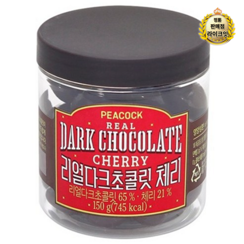 피코크 리얼 다크 초콜릿 체리, 150g, 1개