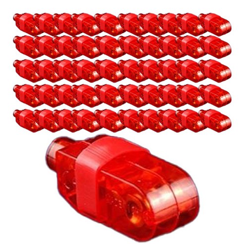 야광맨 핑거라이트1판(50알) LED용품 50개입 레드, 레드 50개