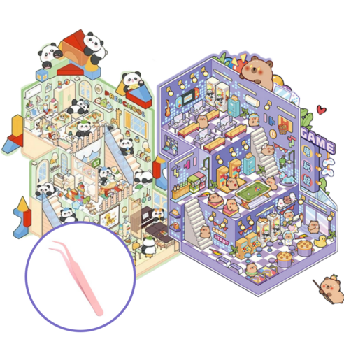 크랜브랑 틱톡유행 DIY 3D 집꾸미기 방꾸미기 스티커, 1개, 빅사이즈2종세트