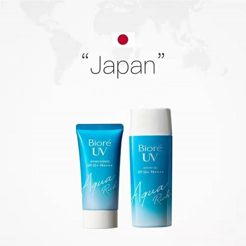일본 Biore UV 비오레 선크림 아쿠아리치 워터리 에센스 3개 세트 SPF50 PA 선크림 선스크린 얼굴몸용, 70g, 6개