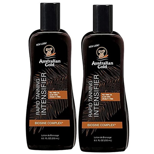 Rapid Tanning 인텐시파이어 로션 250ml(8.5온스) 티트리 오일 알로에 베라 포함 비타민 E .2팩