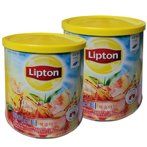 립톤 아이스티 분말 믹스 복숭아맛, 1.2kg, 2개