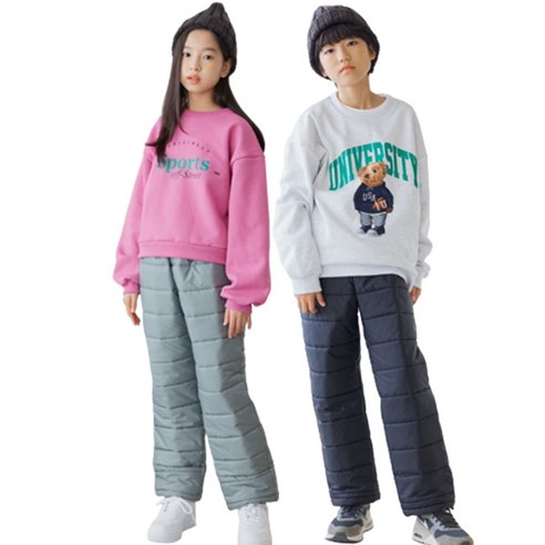 초딩데일리 주니어 남아 여아 공용 패딩바지 방수바지 눈썰매 스키바지