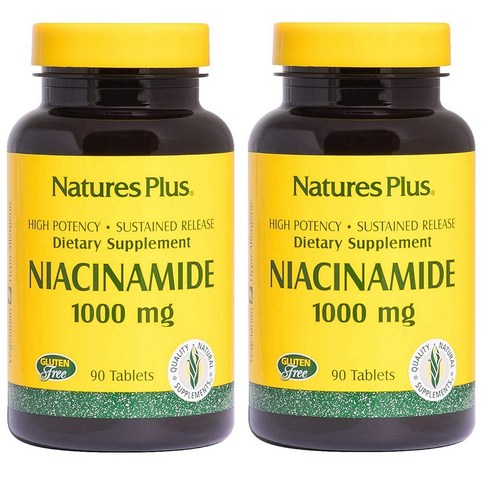 NaturesPlus 나이아신아마이드 1000mg 90정 네이쳐스플러스 Niacinamide 미국 직구 사은품 추가증정, 1개