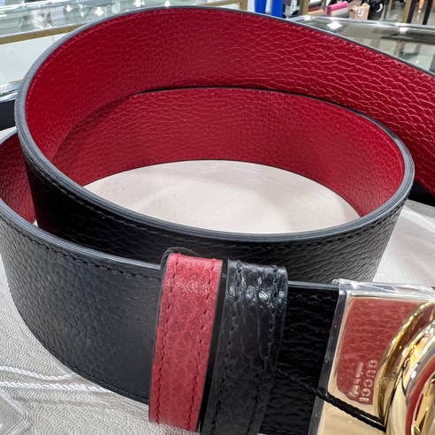 GUCCI 구찌 여자 벨트 리버서블 인터로킹 양면 가죽 벨트 허리띠