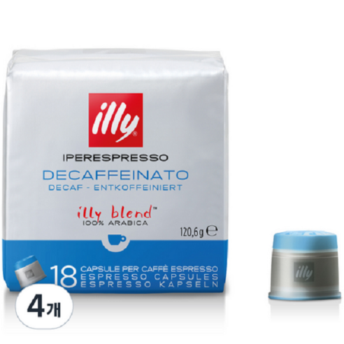 일리 에스프레소 디카페인 캡슐커피, 6.7g, 18개입, 4개