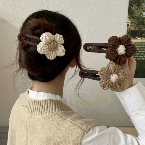 빅플라워 2ET 헤어 클립 집게핀 올림머리 반머리 핸드메이드