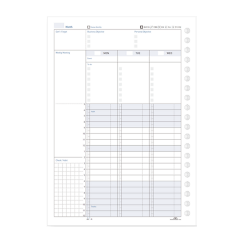 3P바인더 A5 주간스케줄 만년형 (56매/1년분) 기본형/컬러형, 기본형