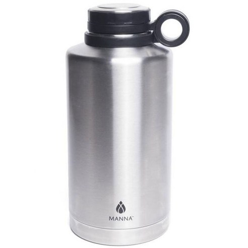 마나 인슐레이티드 보틀 보온 보냉병 실버 + 블랙, Plain, 1.9L